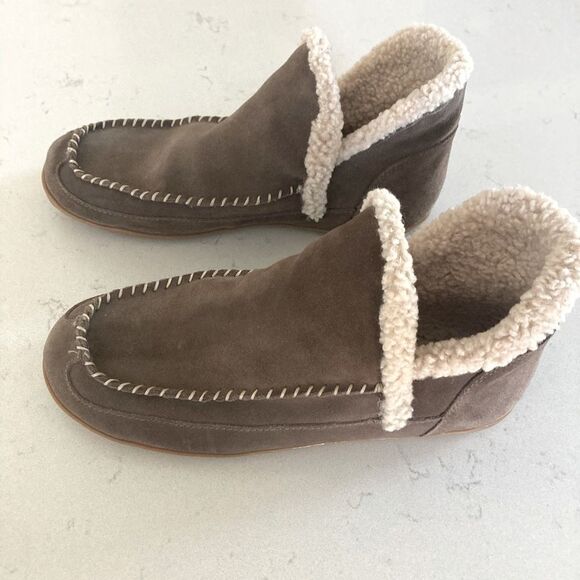 Blondo Brown Suede Serene Moccasin Sherpa Lined Booties Size 8M - Picture 2 of 8
